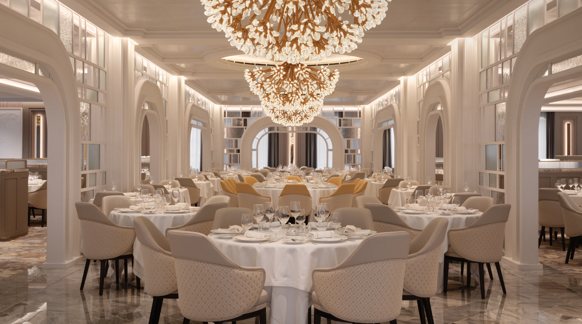 Oceania Allura features designs by Studio DADO across staterooms, dining venues and public areas, creating a unified onboard experience (credit: Douglas Friedman)