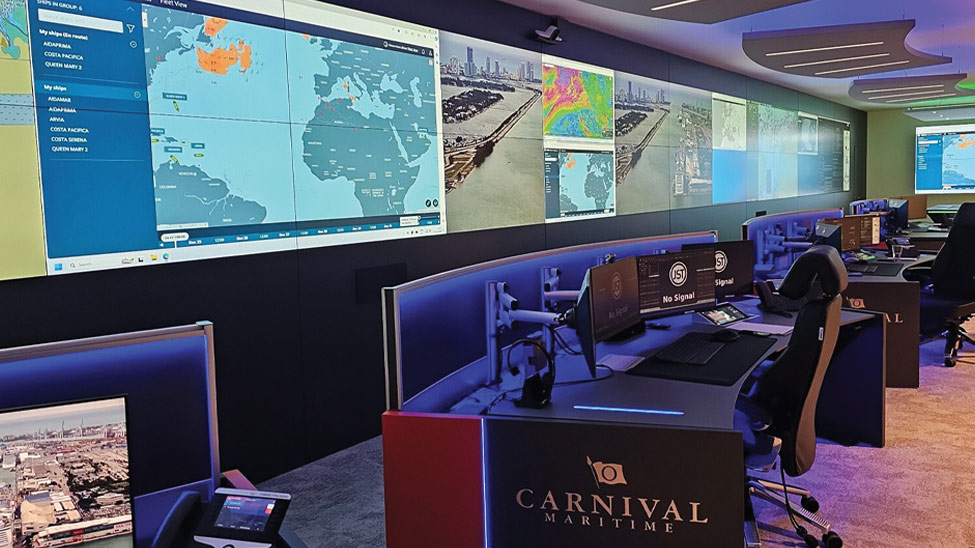 The Carnival Maritime Fleet Operations Center in Hamburg, Germany, uses NAPA Fleet Intelligence to track marine operations in real time (credit: Carnival Maritime)