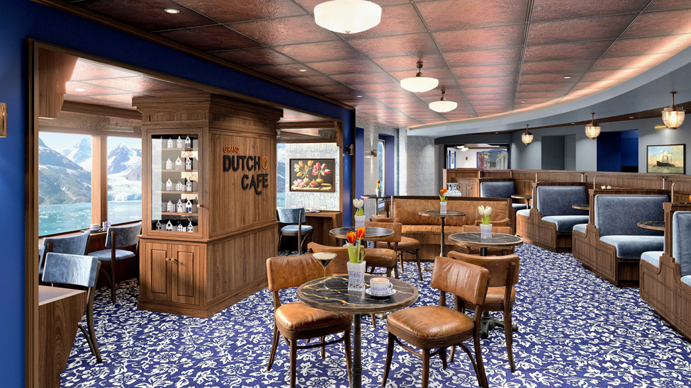 The Grand Dutch Café, currently located on the Nieuw Statedam, Koningsdam and Rotterdam ships, is one of many new additions that will be added onboard Oosterdam