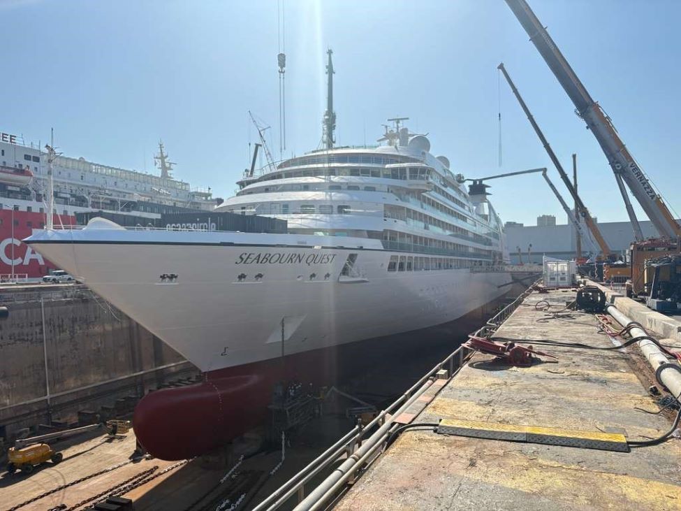 Seabourn Quest in drydock
