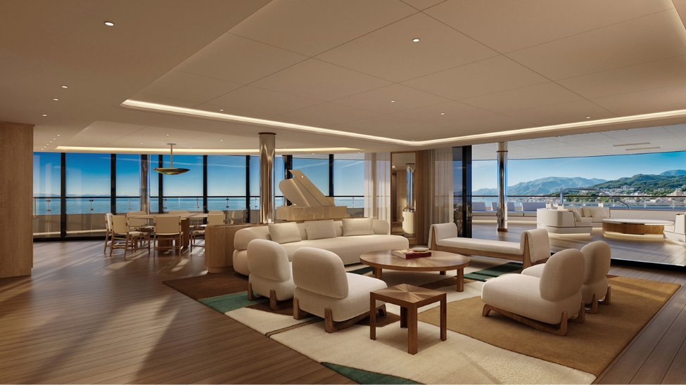 The two- to four-bedroom Yacht Residential Suites will feature open-plan living areas (Photo: Four Seasons Yachts)