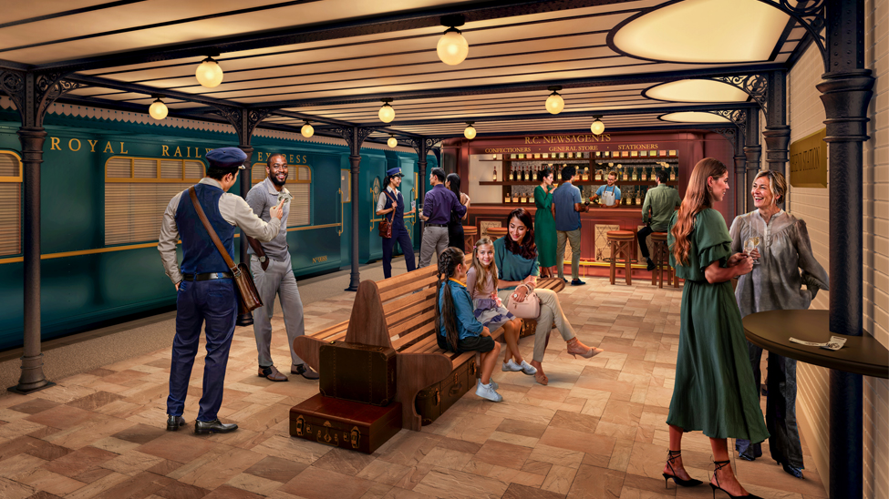 Guests will be able to enjoy a technology-led, immersive dining experience at Royal Railway – Legend Station (Photo: Royal Caribbean International)