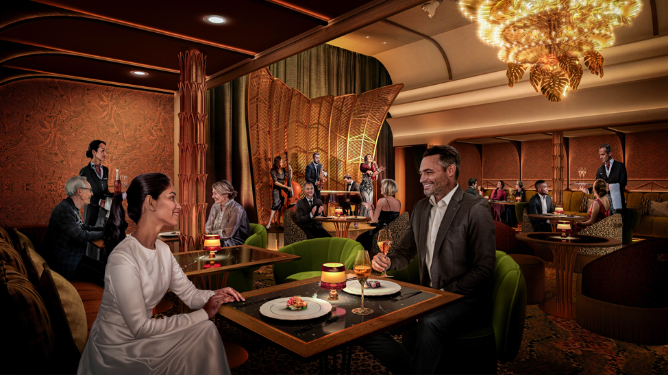 The Hollywoodland Supper Club will serve immersive and innovative courses alongside cocktails with a backdrop of the golden age of cinema (Photo: Royal Caribbean International) 