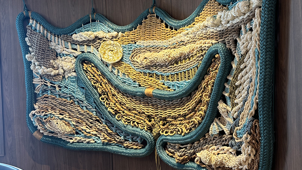 Created using repurposed rope, Talisman of the Wind is a focal point of Wind Star’s lobby (Photo: Windstar Cruises)