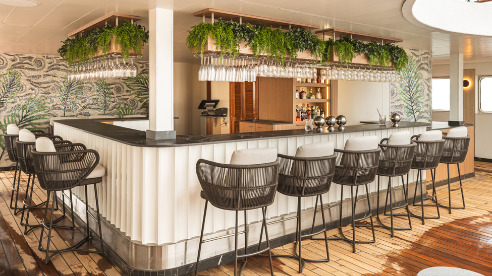 Public spaces including the Amphora restaurant and pool bar have also been refurbished (Photo: Windstar Cruises)