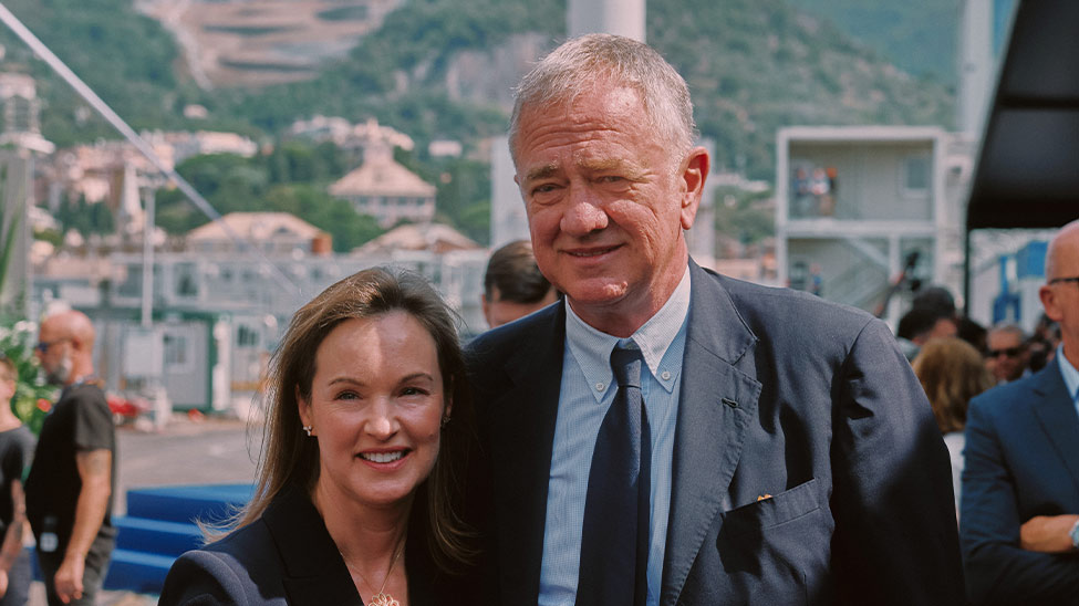 Explora Journeys’ president Anna Nash joined Pierfrancesco Vago, executive chairman of MSC Group’s Cruise Division, at the ceremony (Photo: Explora Journeys) 