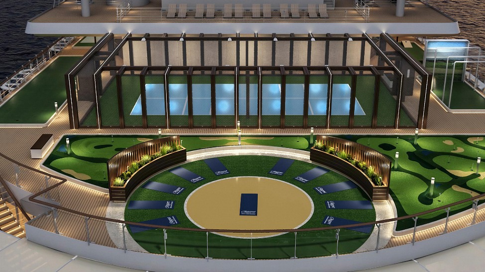 A closer look at the golf course, which offers 18 holes (Rendering: Regent Seven Seas Cruises)