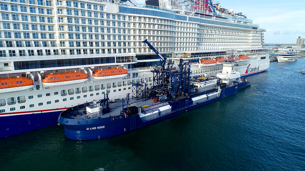 Carnival Cruise Line’s Mardi Gras is one of the 11 LNG-powered ships currently sailing in the corporation’s global fleet (Photo: Holland America Line)
