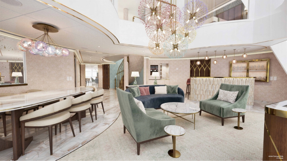 The two-storey Believe Tower Suite within the ship's forward funnel (Image: Disney Cruise Line)