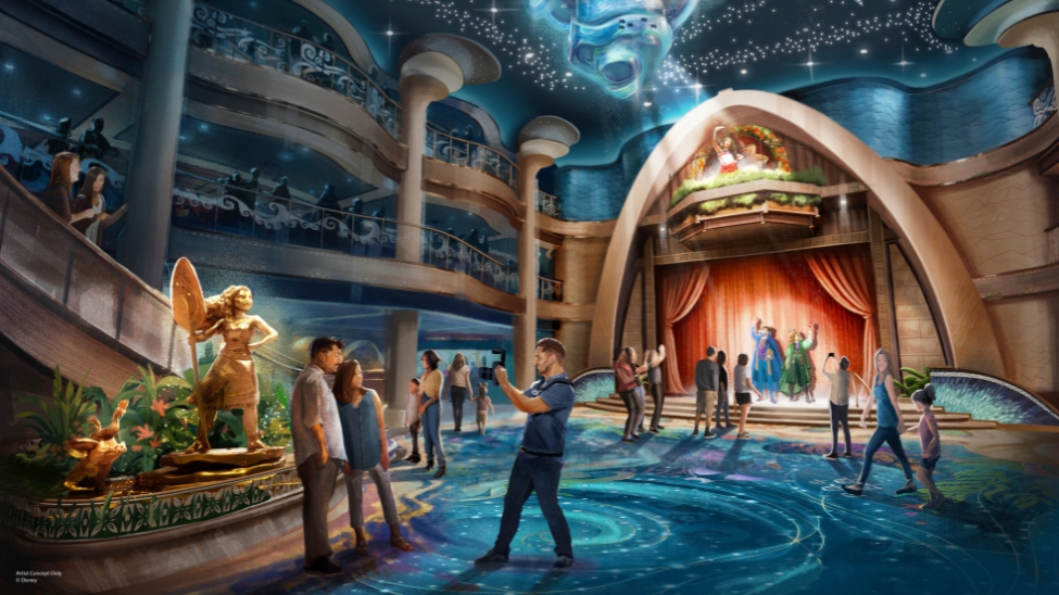 The ship’s Grand Hall will be designed around the relationship between the sky and sea (Image: Disney Cruise Line)
