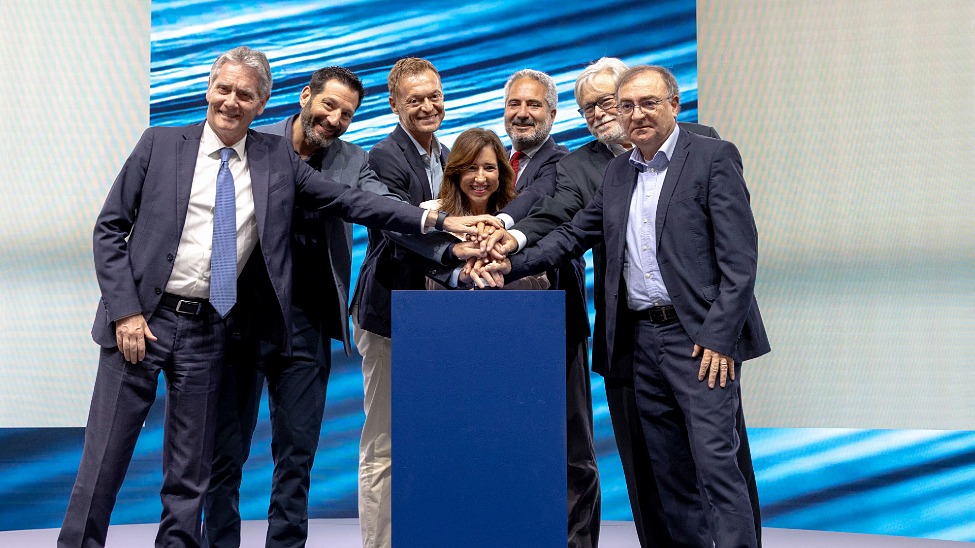 Senior executives from Fincantieri and Carnival Corporation join Christine Duffy at the steel-cutting ceremony for Carnival Destiny in Monfalcone, Italy, on 10 July 2026 (Photo: Carnival Cruise Line)