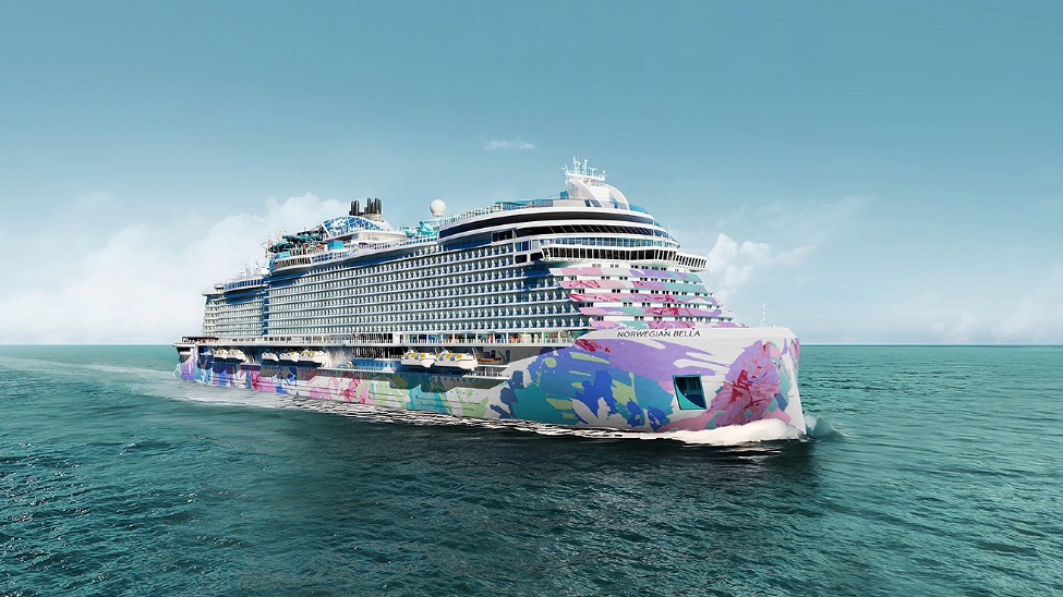 Australian contemporary artist George Rose has designed the ship’s hull artwork (Image: Norwegian Cruise Line)