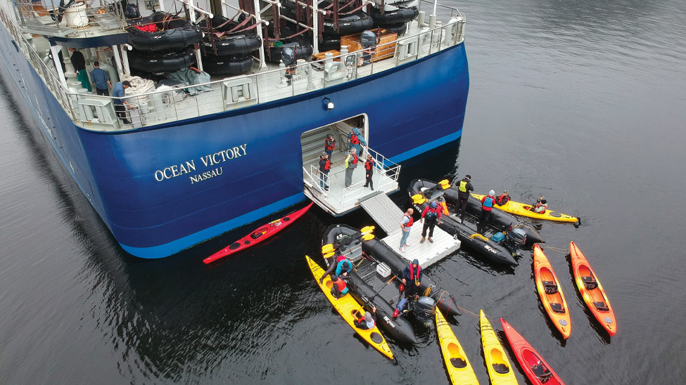 Kayaks at Sunstone ship