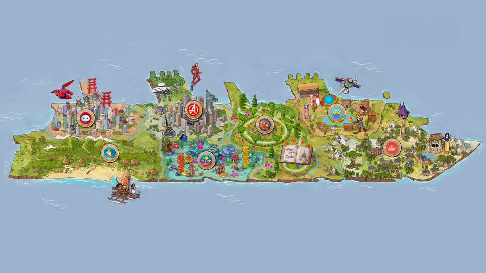 Disney Cruise Line Disney Adventure themed area map