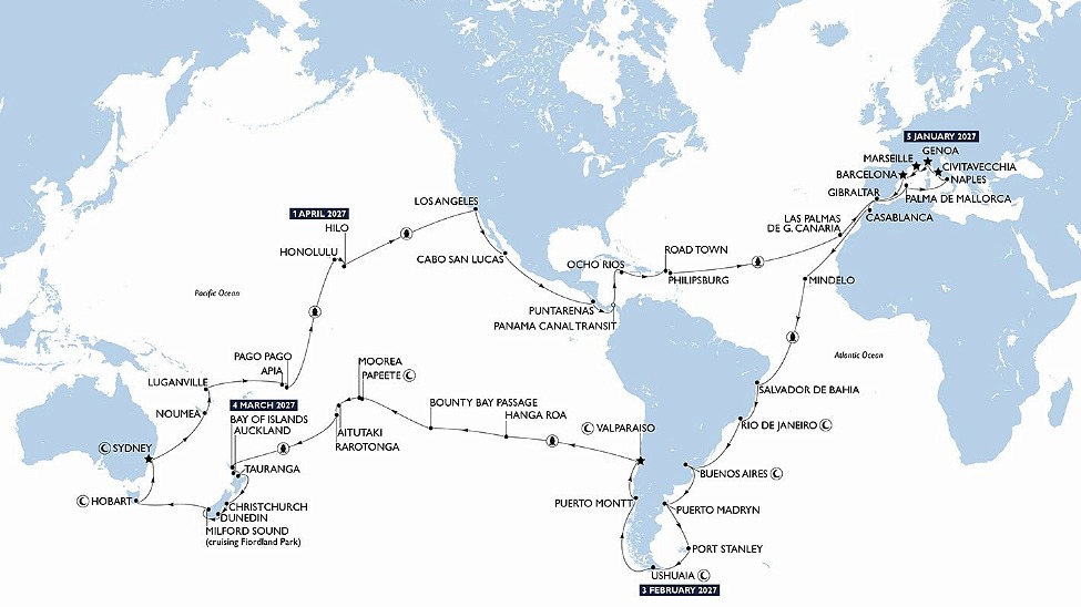 MSC Cruises MSC Magnifica world cruise 2027