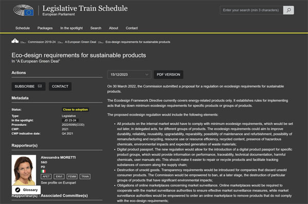 Legislative train schedule